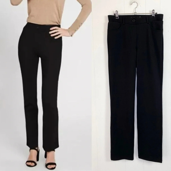 Betabrand Pants - Betabrand Pants M Long Black Classic Dress Straight Leg Yoga Stretch 5 Pockets